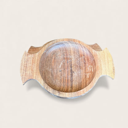 Walnut Wood Mini Serving Platter/ Bowl Saucer