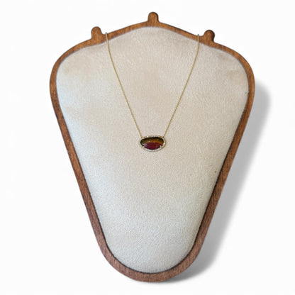 found. Watermelon Tourmaline Pendant Necklace