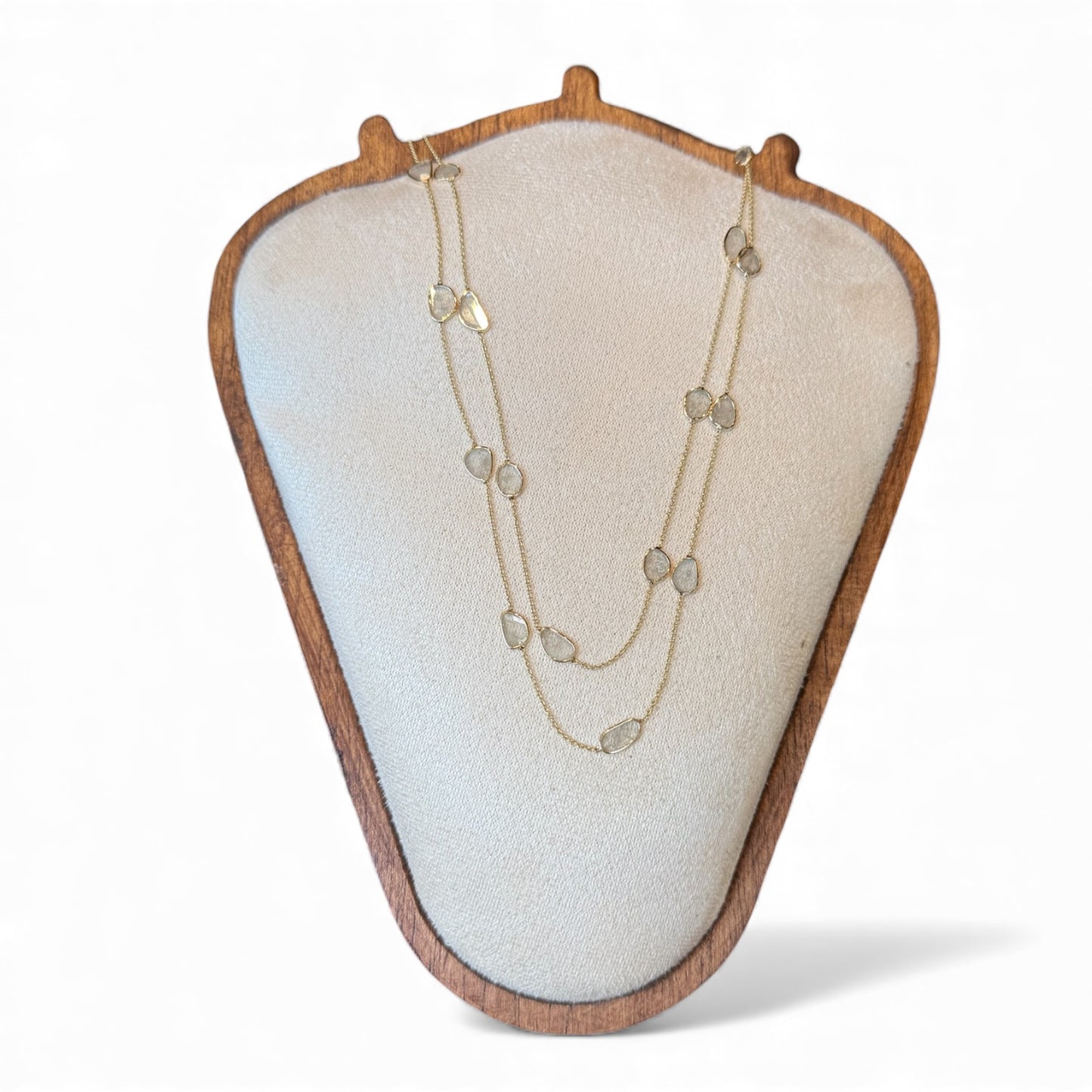 found. Diamond Slice-By-The-Yard Matte Gold 32 inch necklace