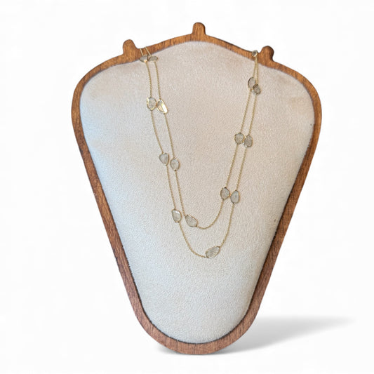 found. Diamond Slice-By-The-Yard Matte Gold 32 inch necklace