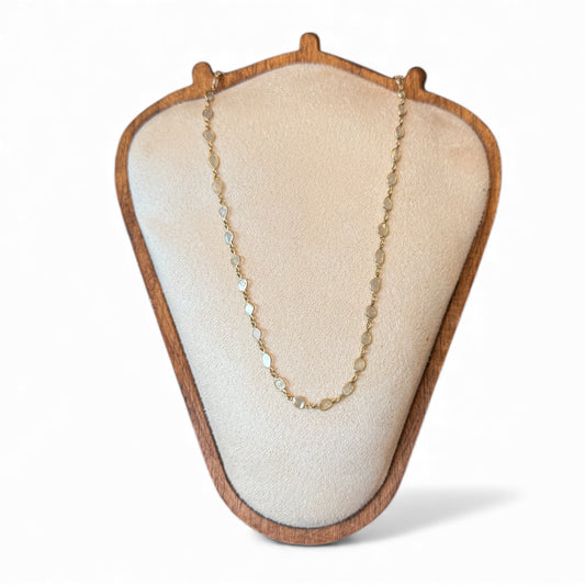 found. Diamond Slice-By-The-Yard Matte Gold necklace