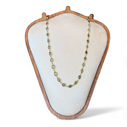 found. Green Tourmaline By-The-Yard Polished Gold Necklace