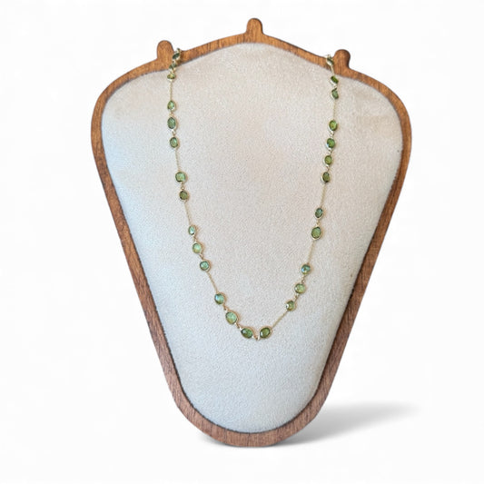 found. Green Tourmaline-By-The-Yard Random Design Necklace