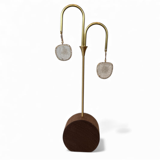 found. Polki Diamond with Diamond Halo Earrings