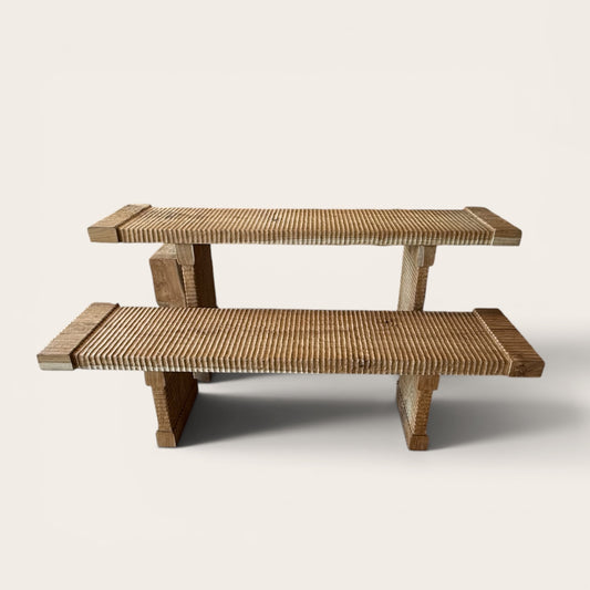 Wave Chisel Teak Bench
