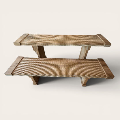 Wave Chisel Teak Console Table
