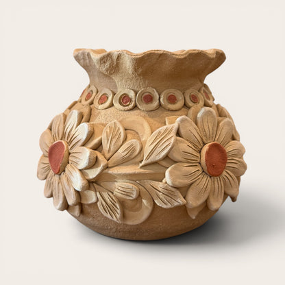 Oaxacan Hand-Built Clay Flower Pots