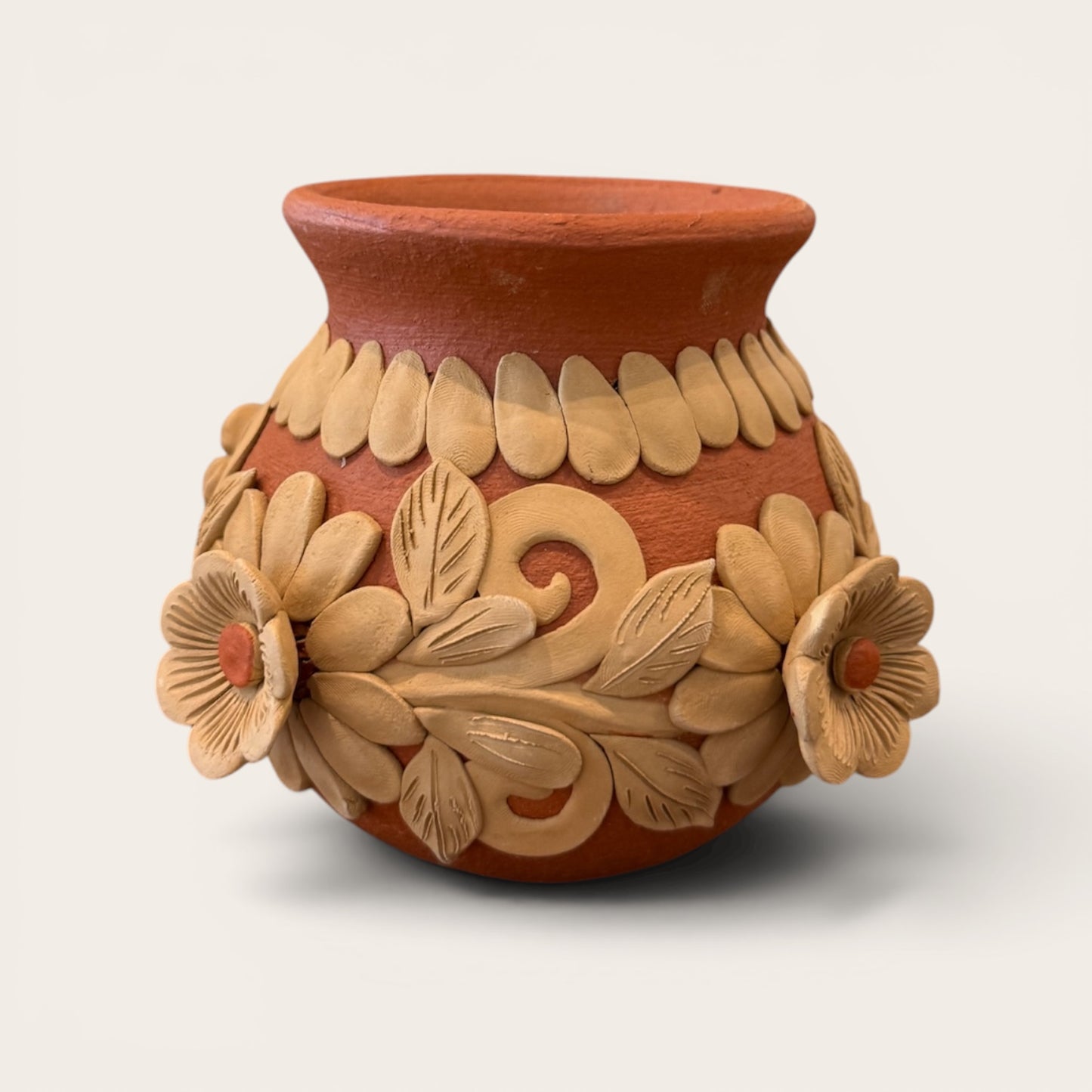 Oaxacan Hand-Built Clay Flower Pots