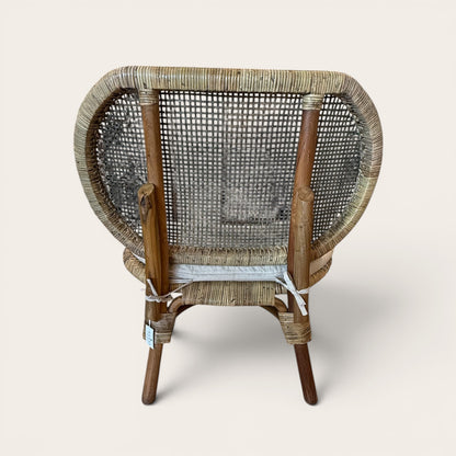Low-Slung Rattan Chair Hand Made