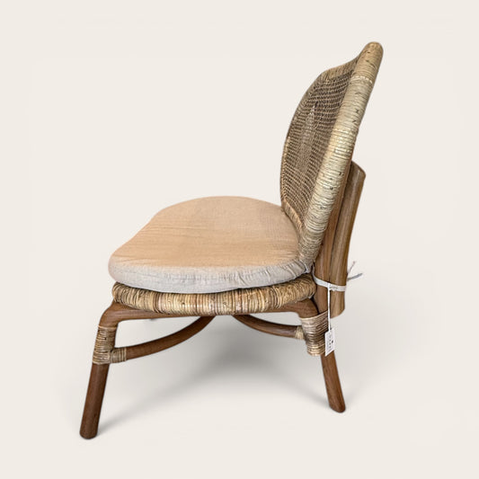 Low-Slung Rattan Chair Hand Made