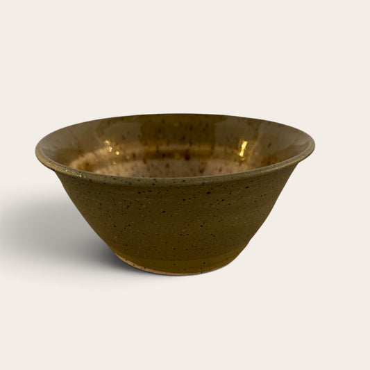 ap pottery green & cream marbled bowl