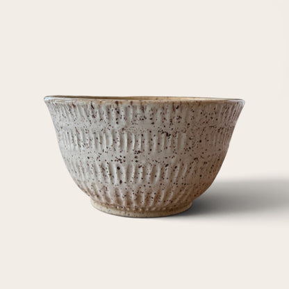ap pottery white speckled bowl