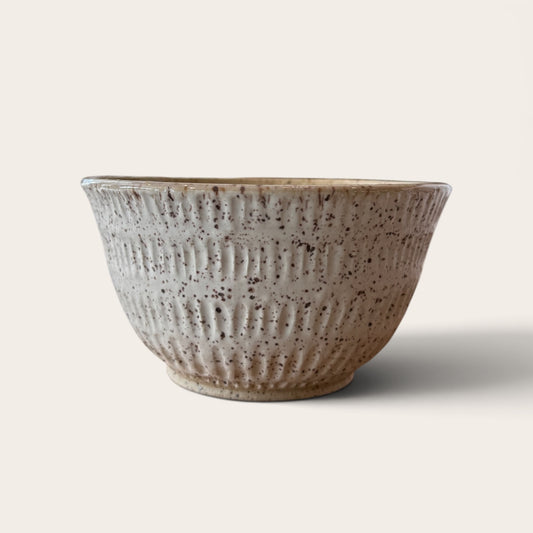 ap pottery white speckled bowl