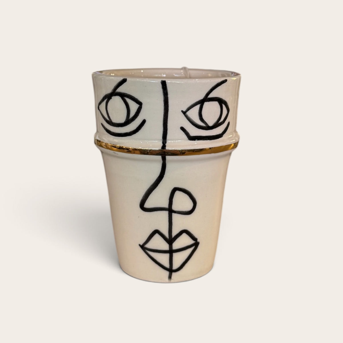 Hand Painted Gold Accent Morroccan Cups