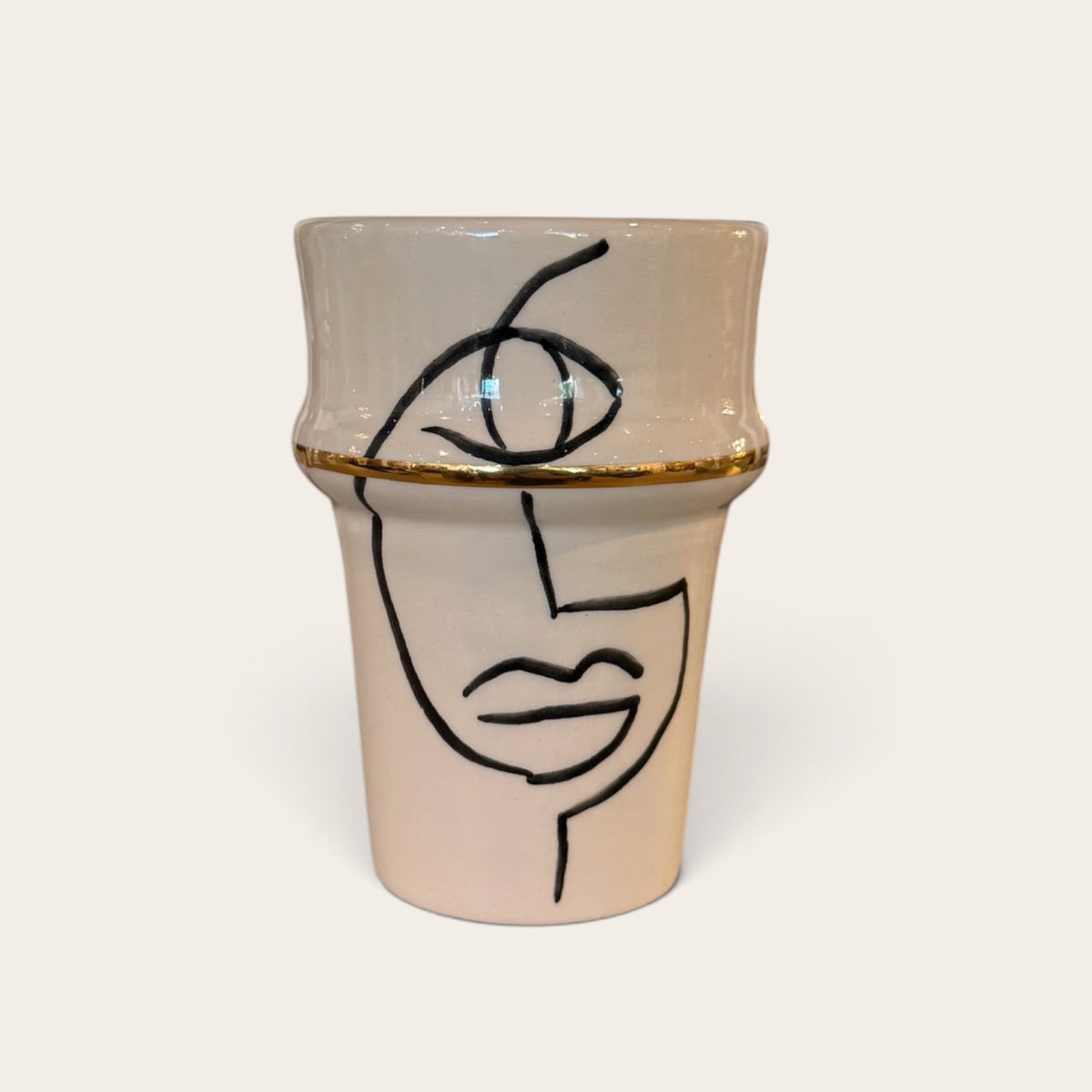 Hand Painted Gold Accent Morroccan Cups