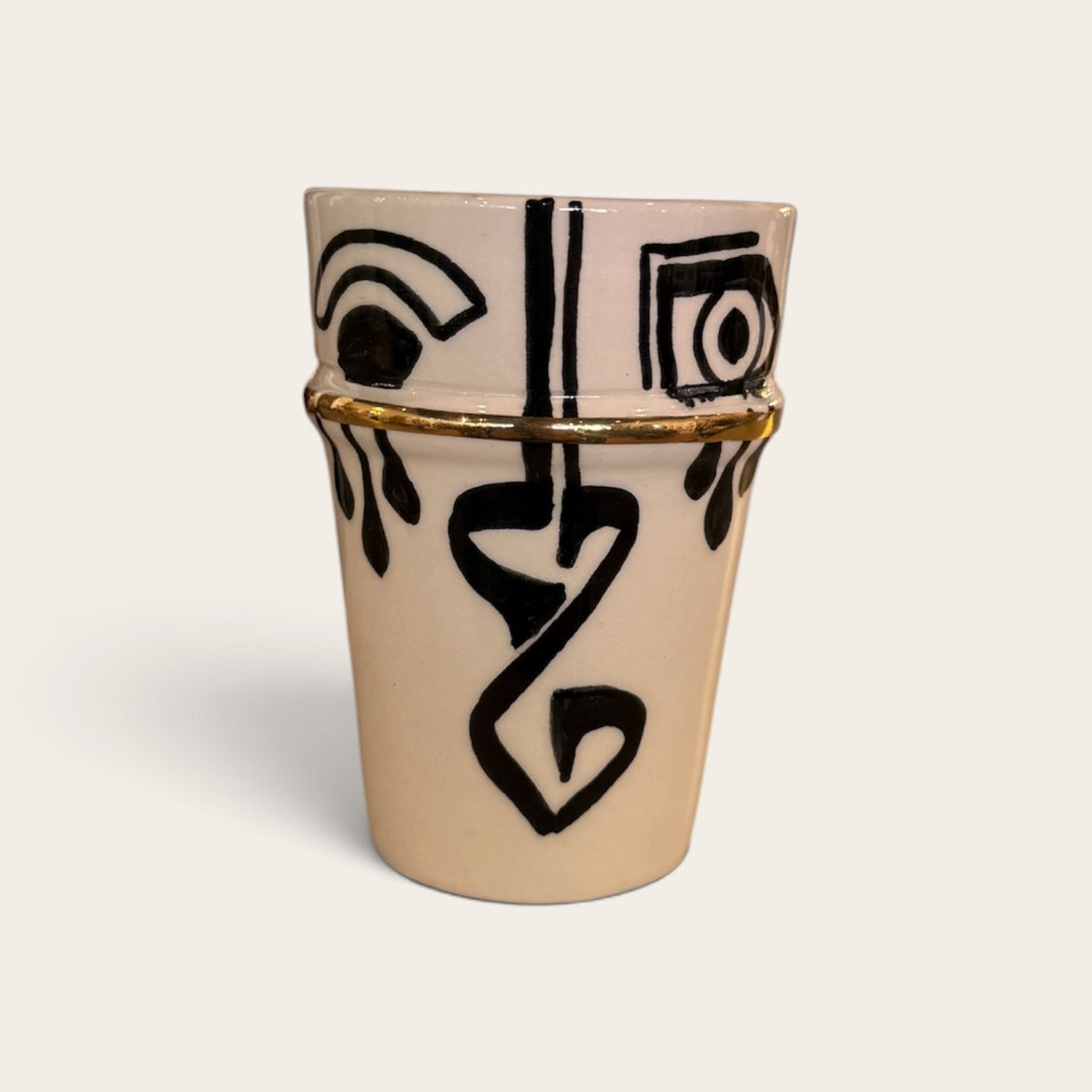 Hand Painted Gold Accent Morroccan Cups