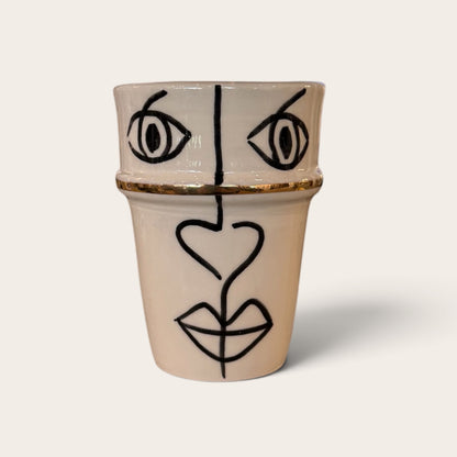 Hand Painted Gold Accent Morroccan Cups