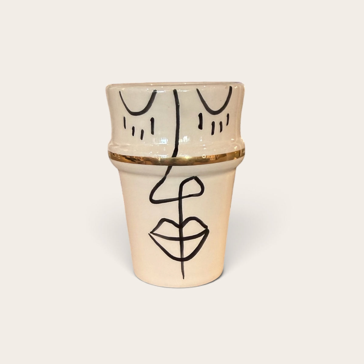 Hand Painted Gold Accent Morroccan Cups