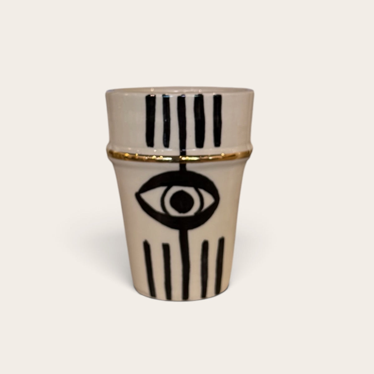Hand Painted Gold Accent Morroccan Cups