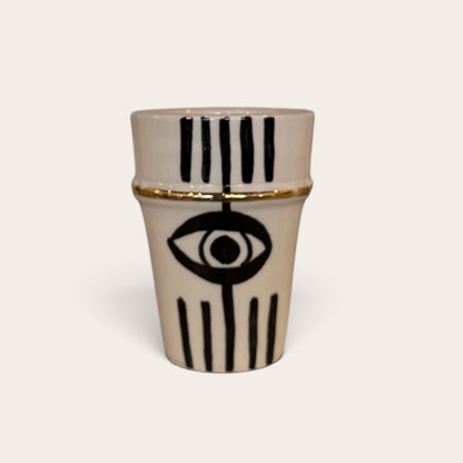 Hand Painted Gold Accent Morroccan Cups