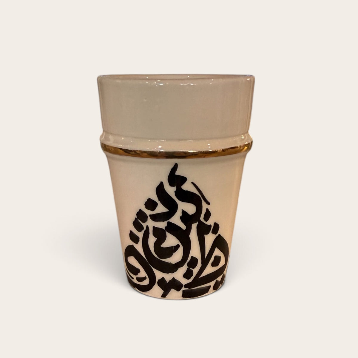 Hand Painted Gold Accent Morroccan Cups