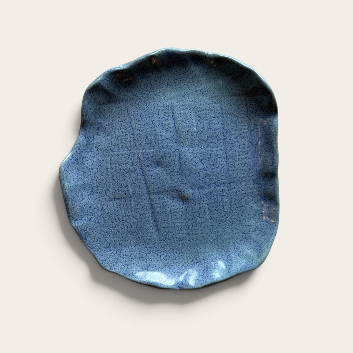 ap pottery small blue organic dish