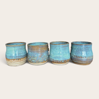 ap pottery turquoise mugs