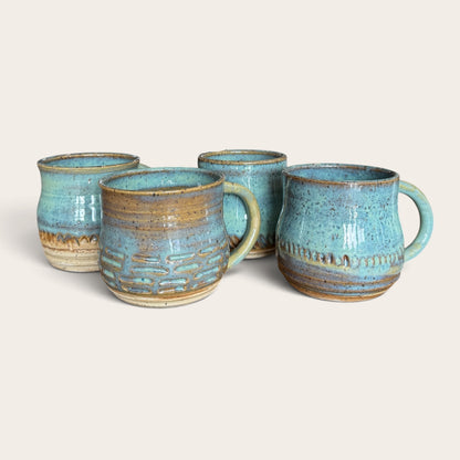 ap pottery turquoise mugs