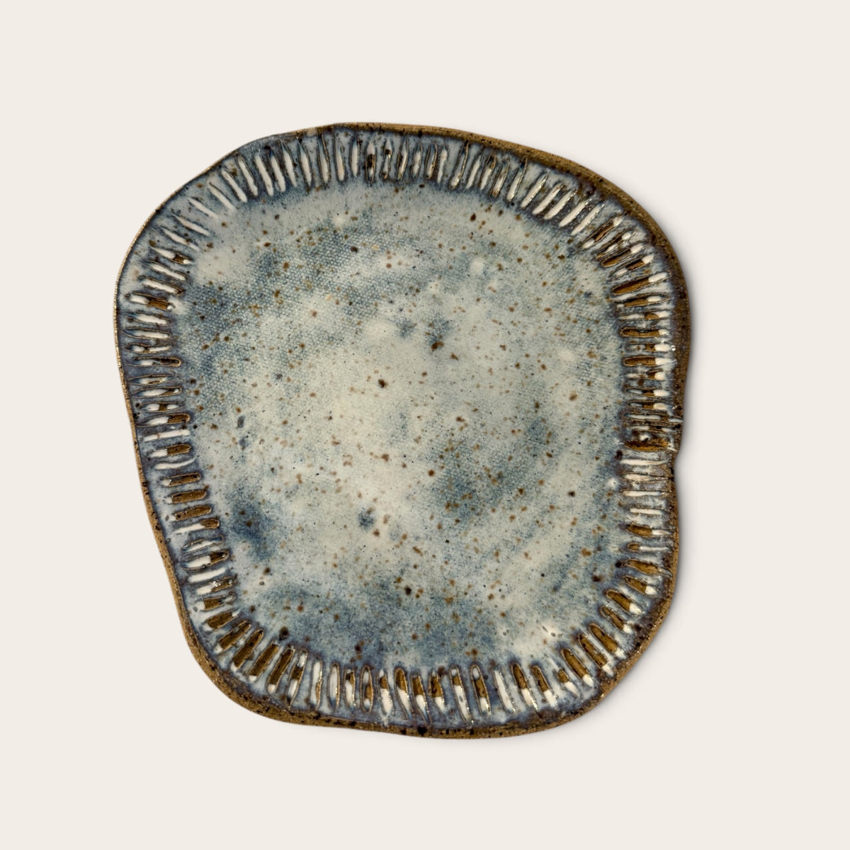 ap pottery carved organic dish