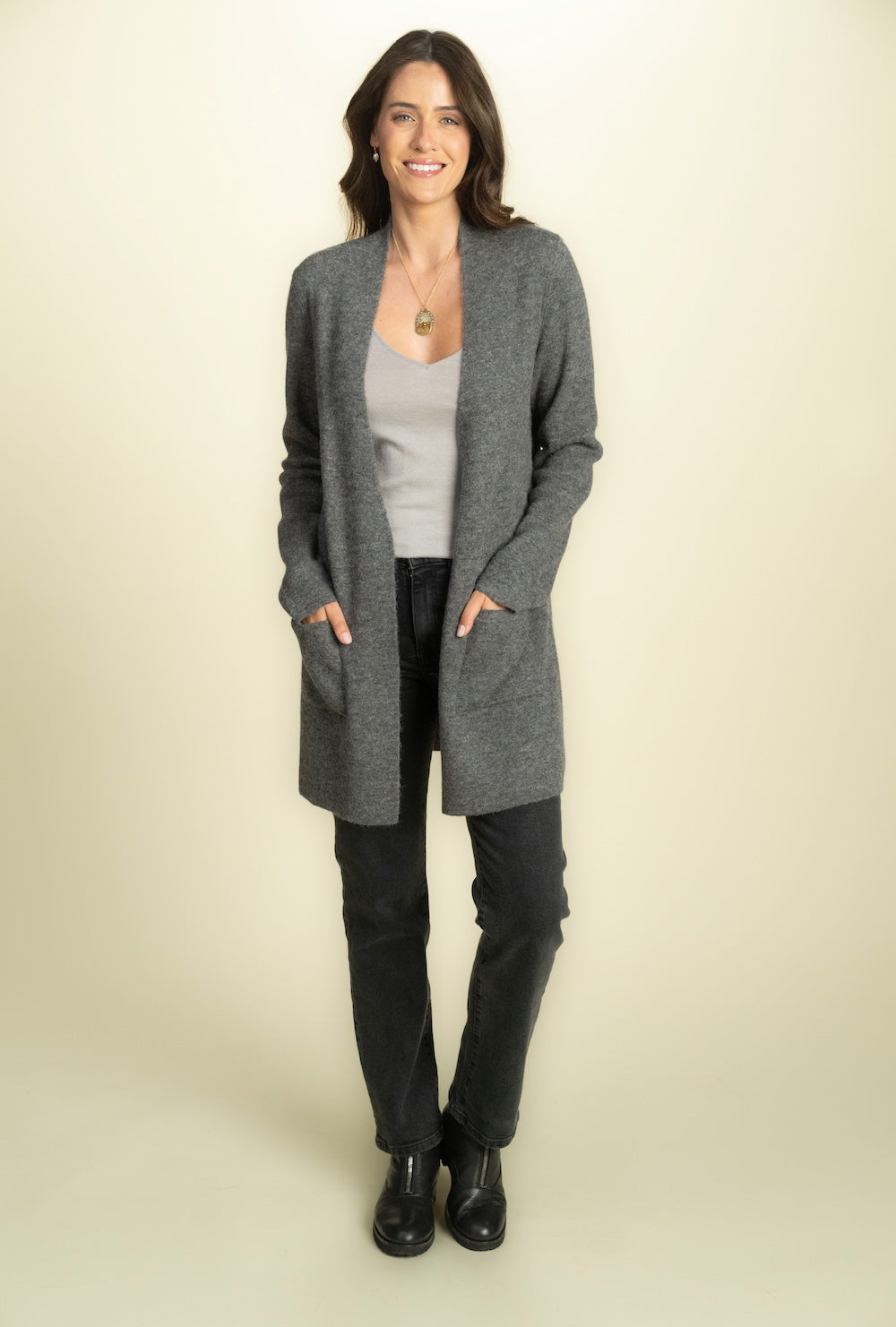 Reversible Swing Cardigan – Baby Alpaca, Two-Tone