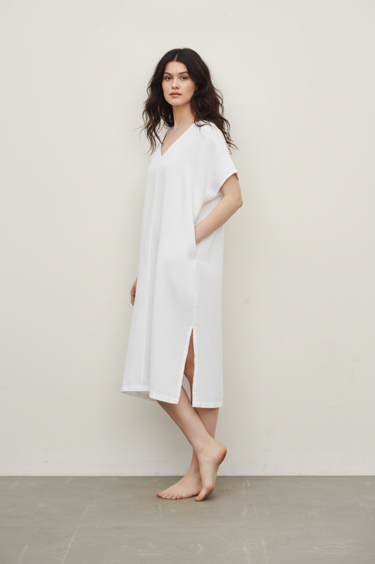 Cecilie Organic Cotton and Linen Kaftan