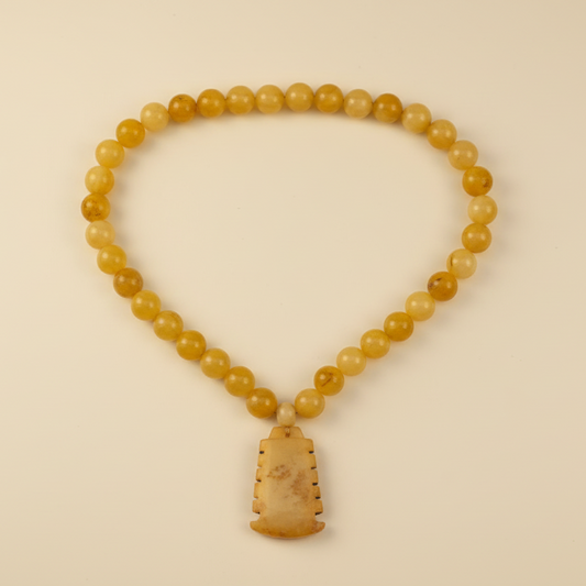 Seed Palm Beach Honey Jade Axe Pendant Necklace