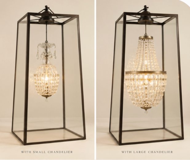 Glass Hurricane Frame for Chandelier