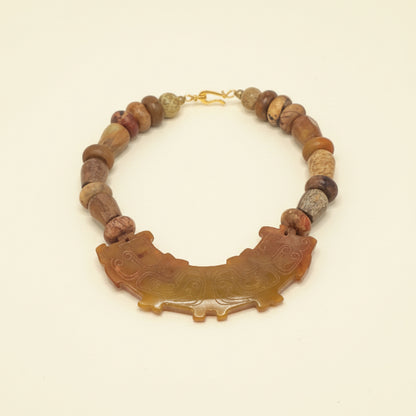 Seed Palm Beach Jasper and Serpentine Short Jade Necklace