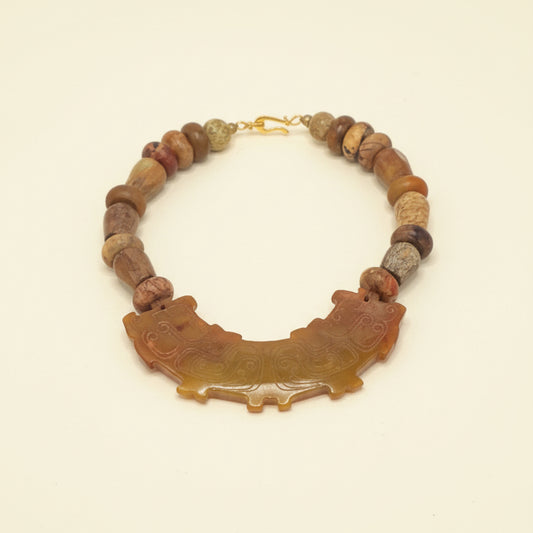 Seed Palm Beach Jasper and Serpentine Short Jade Necklace