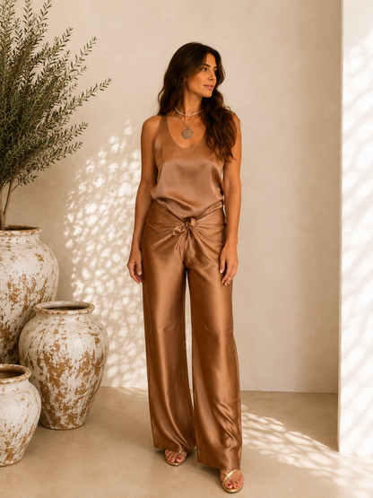 Parrero Silk Pant Solid Color