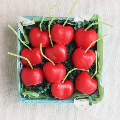 Cherry Beeswax Birthday Candles