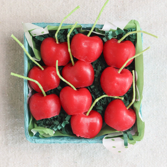Cherry Beeswax Birthday Candles