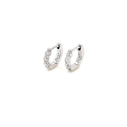 found. Bezel-Set Diamond Huggie Earrings, 8mm