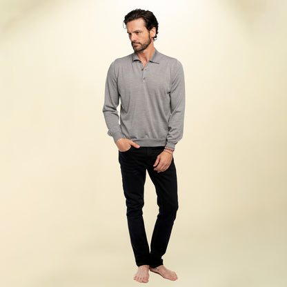 Men’s Italian Renewed Superfine Cashmere Polo Sweater