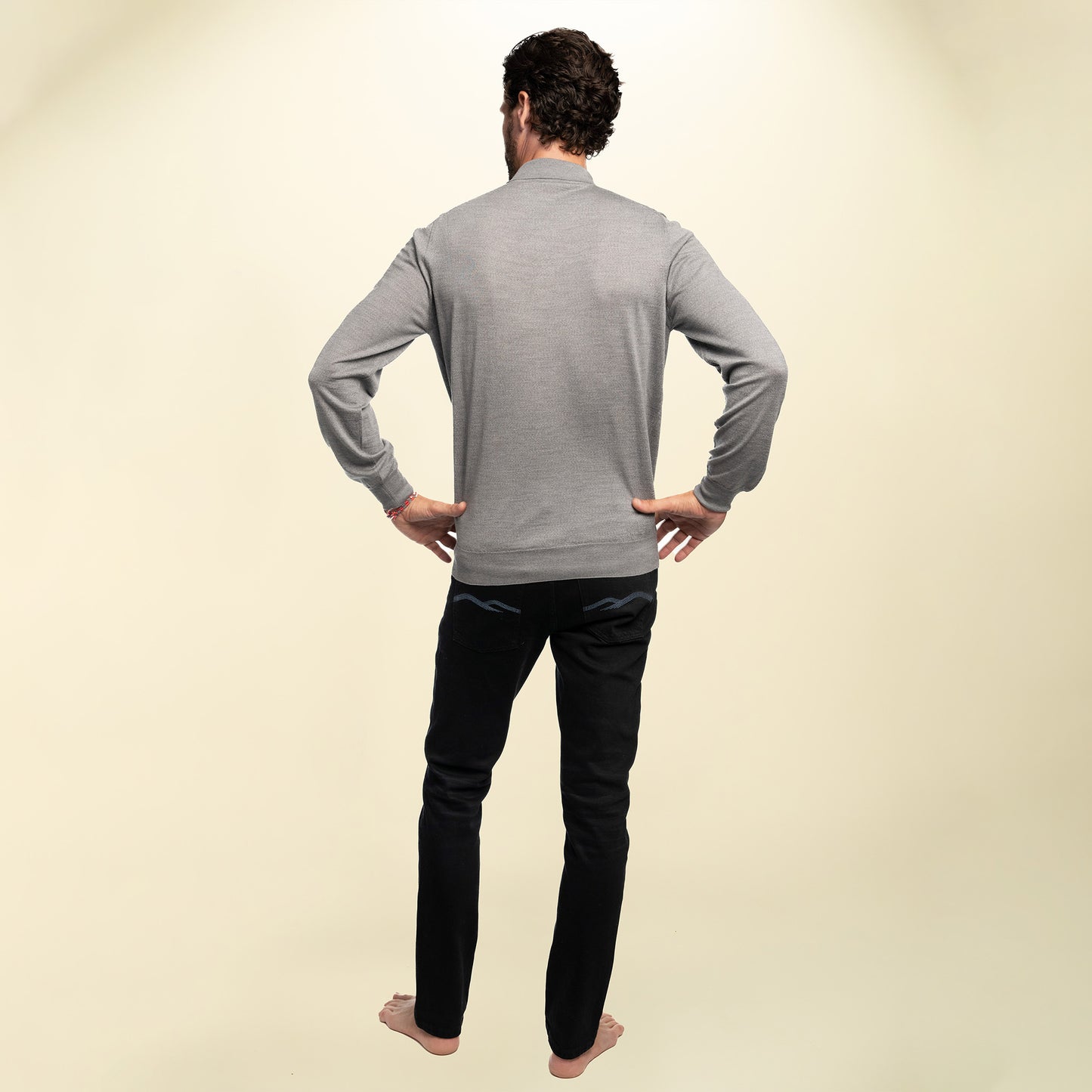 Men’s Italian Renewed Superfine Cashmere Polo Sweater