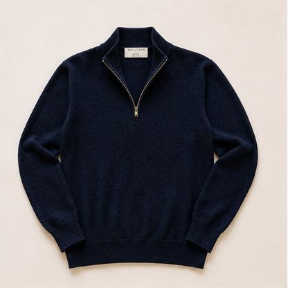 Men’s Italian Renewed Cashmere Zip Henley Sweater