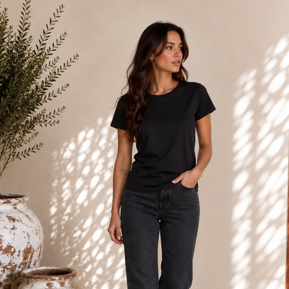 found. Women's Organic Cotton Short Sleeve Relaxed Crew Tee