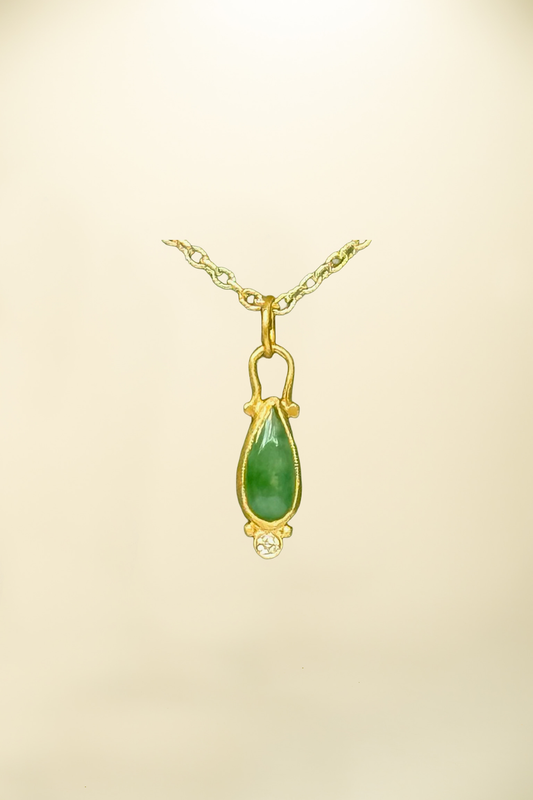 Jade Water drop Diamond Pendant